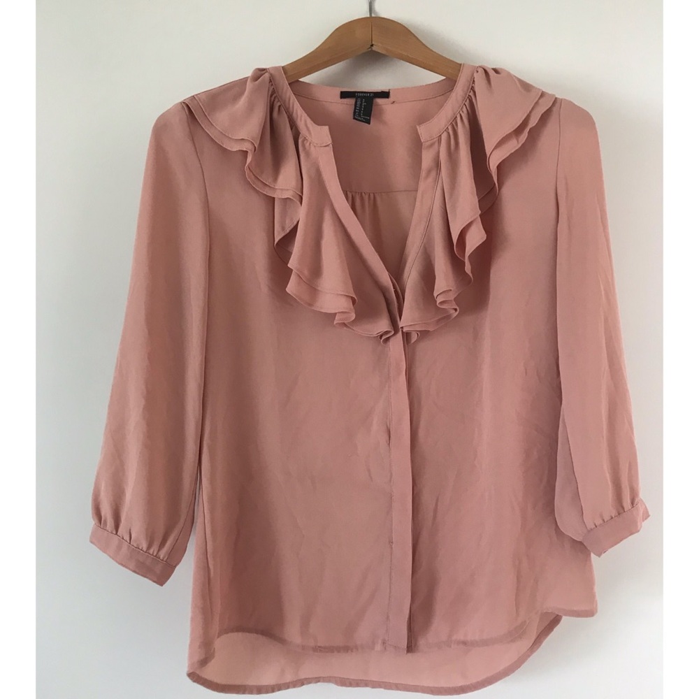 Forever 21 Flounce Neck Blouse